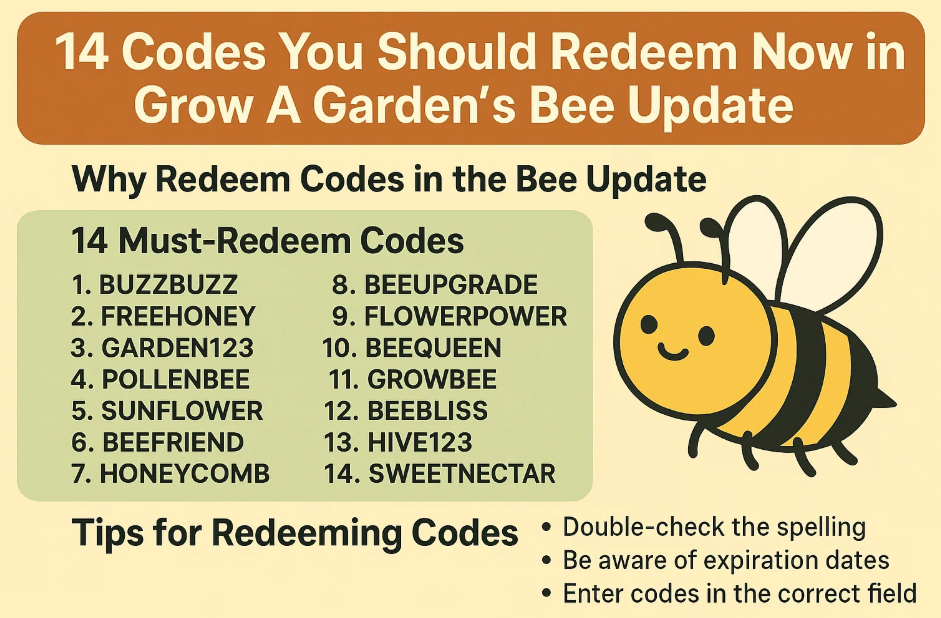 14 Codes You Should Redeem Now in Grow A Garden’s Bee Update