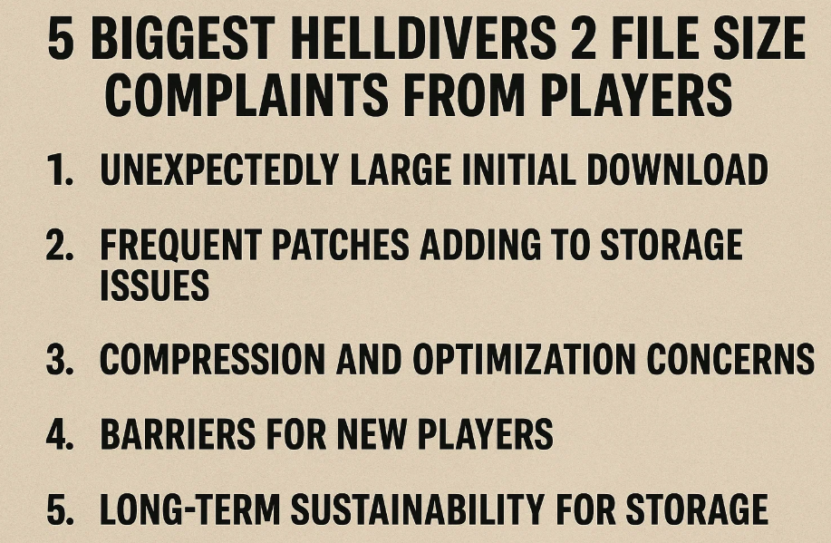 5 Biggest Helldivers 2 File Size Complaints from Players