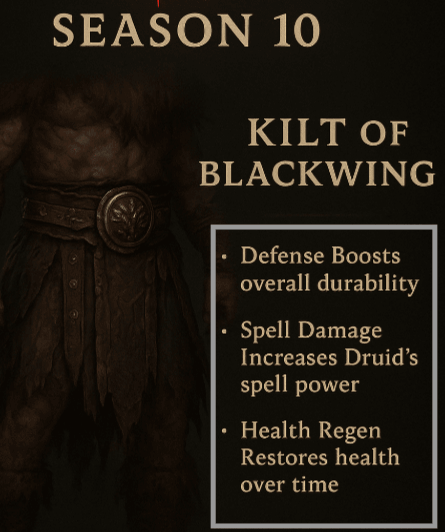 Kilt of Blackwing Best Builds